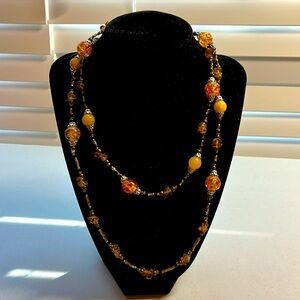 Earth tones glass bead necklace